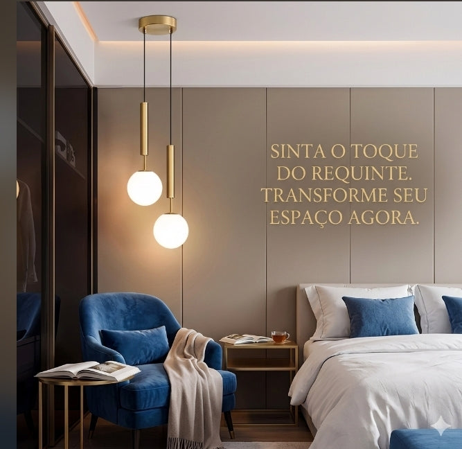 Pendente Elegante Globo Âmbar.